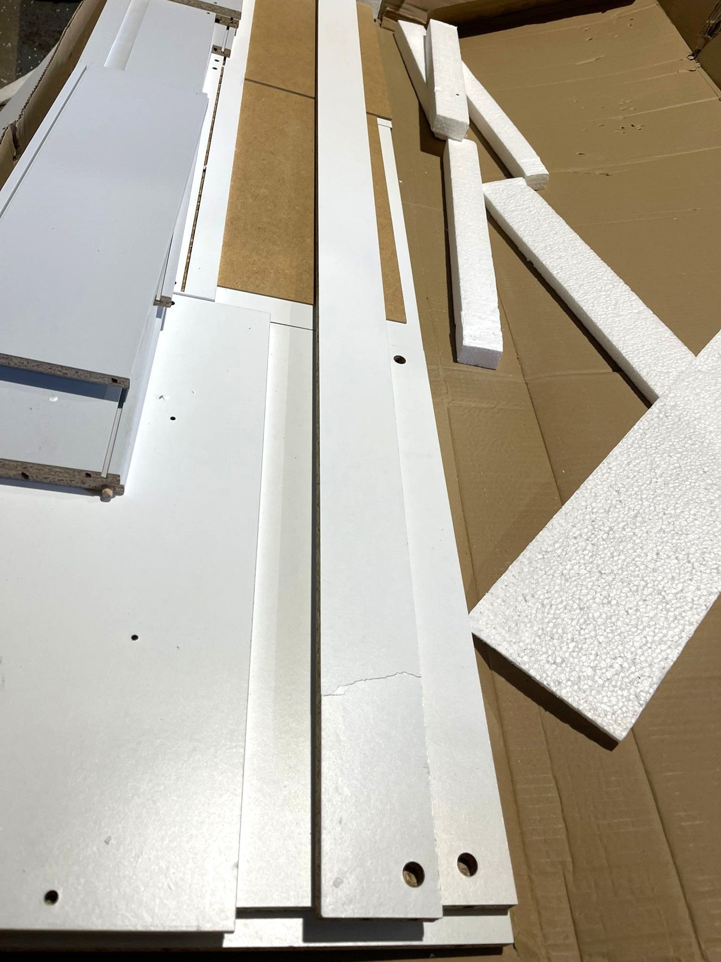 Normandy 3 Door 3 Drawer Extra Large Wardrobe - White (one plinth minor damaged)
